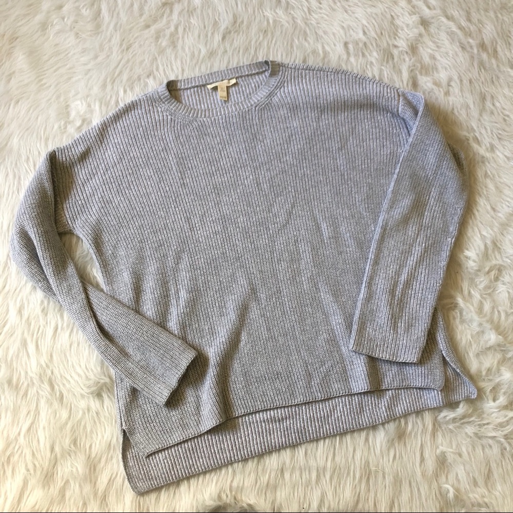 Eileen Fisher Grey Ribbed Sweater